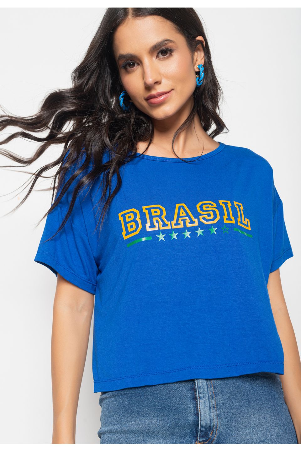 T-Shirt Cropped Brazil