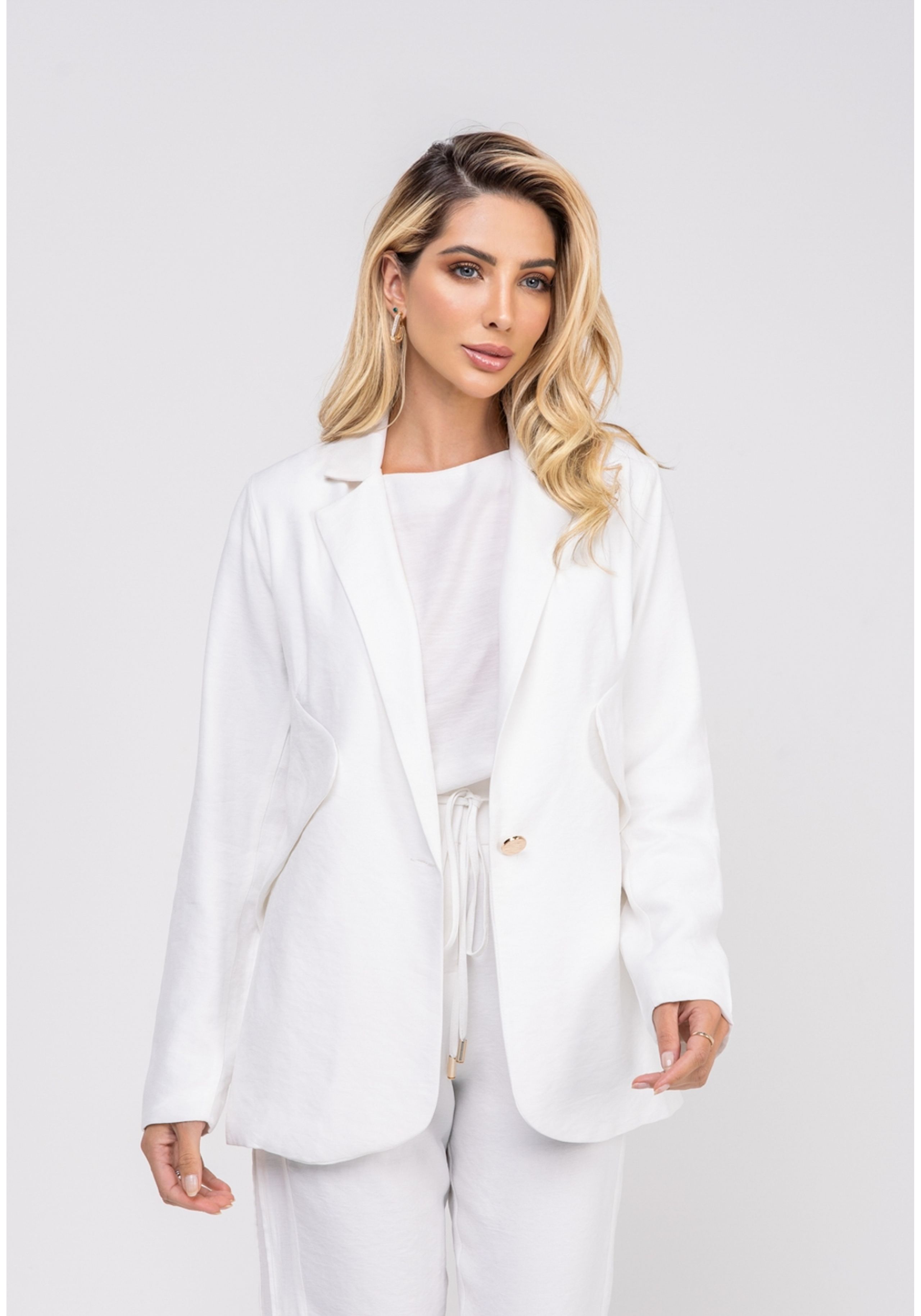 Blazer De Alfaiataria Marrant Detalhe Lapela Salvatore Branco