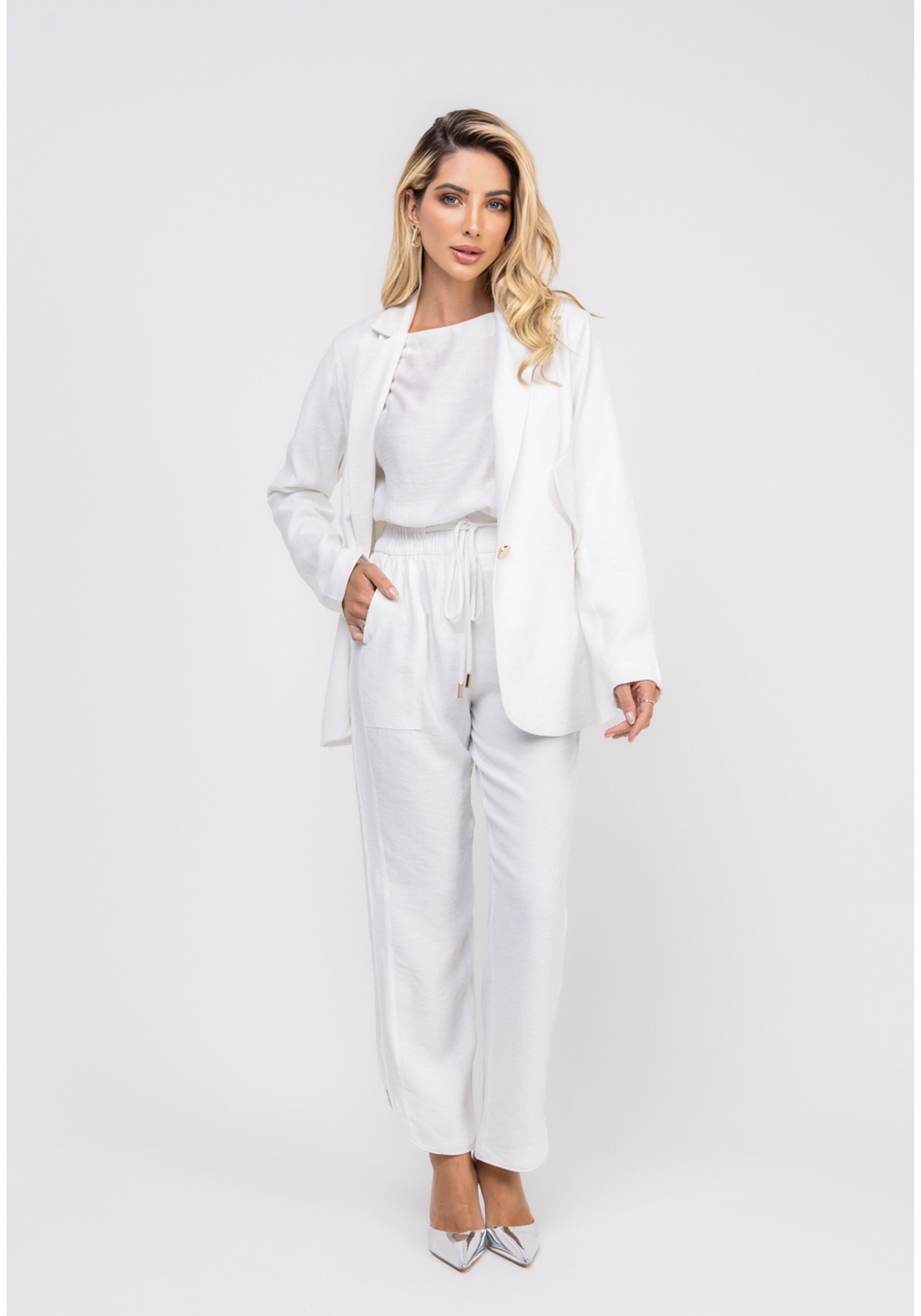 Blazer De Alfaiataria Marrant Detalhe Lapela Salvatore Branco